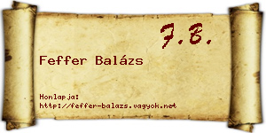 Feffer Balázs névjegykártya
